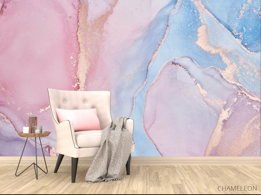 Фотообои розовый флюид арт - 4