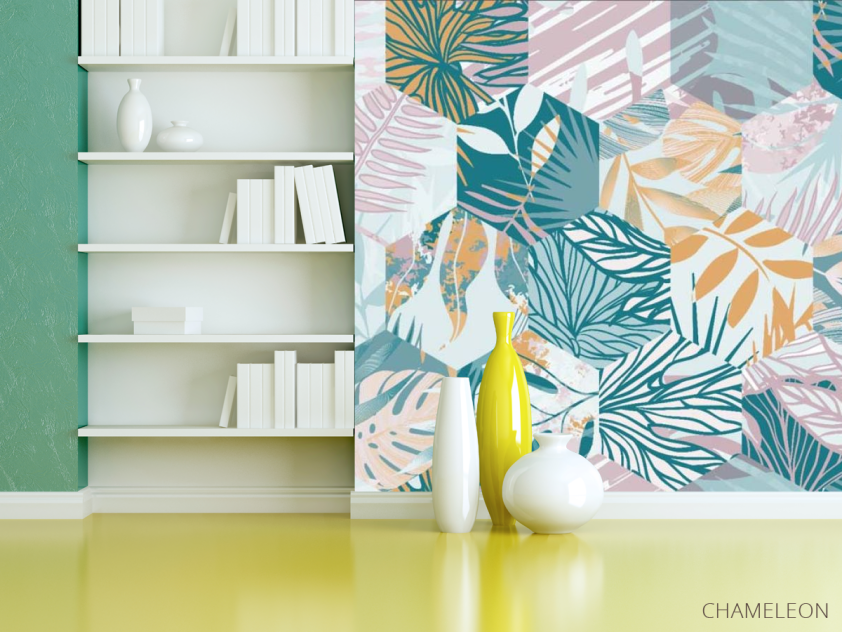 Фотошпалери Печворк з листя - 3