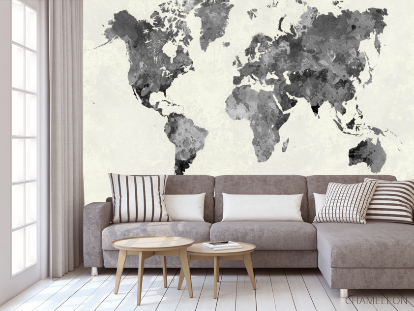 Фотообои Акварельная карта - 3