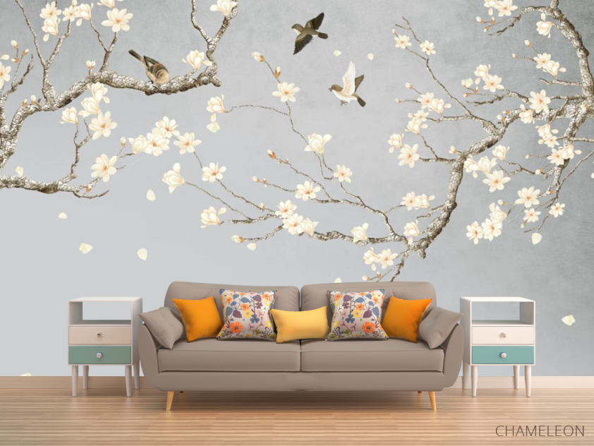 Фотообои Ветки магнолии в японском стиле - 1