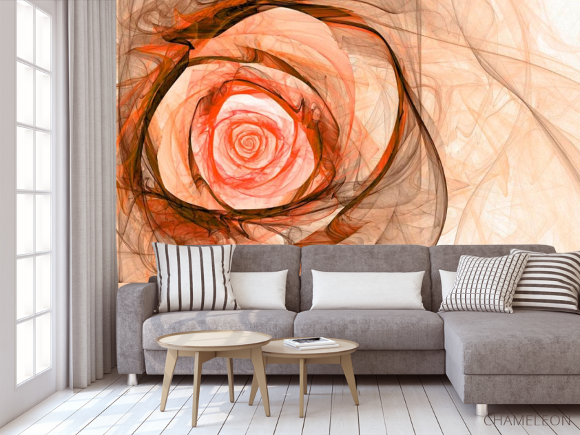 Фотообои Бежевая стилизованная роза - 3