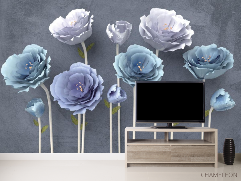 Фотообои Синие красивые цветы - 2