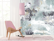 Фотошпалери дизайнерські квіти з бірюзовим золотом. - 4