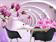Фотошпалери Тунель і орхідеї 3d - 1