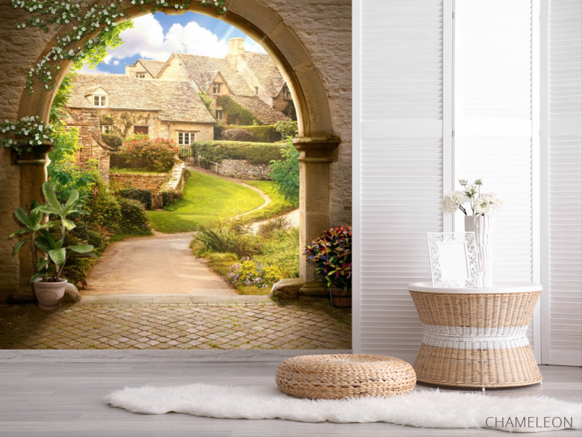 Фотообои Фреска с домами - 2