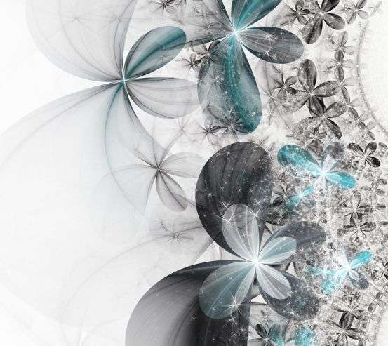 Фотошпалери сіро-бірюзові абстрактні квіти Фотошпалери сіро-бірюзові абстрактні квіти 20894