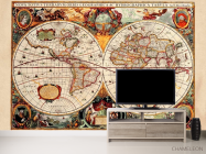 Фотообои Историческая карта полушарий - 2