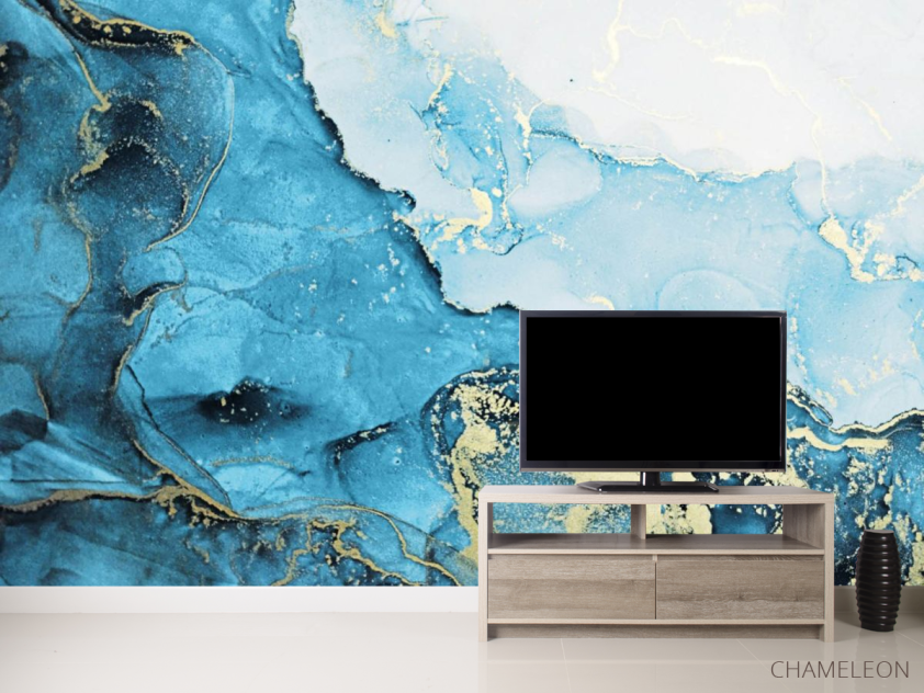 Фотообои Синий Fluid art - 2
