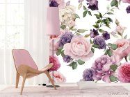 Фотошпалери рожеві і фіолетові квіти малюнок - 4