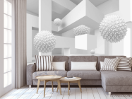 Фотообои Серые сферы 3д - 3