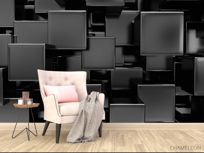 Фотообои Черные лаковые кубы - 4