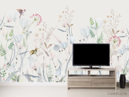 Фотообои Минималистичные цветы голубой оттенок - 2