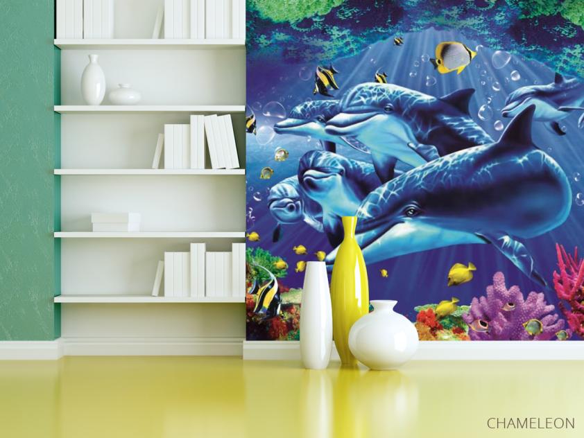 Фотошпалери 3Д Дельфіни - 3