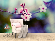 Фотообои Веточка с розовыми цветами - 4