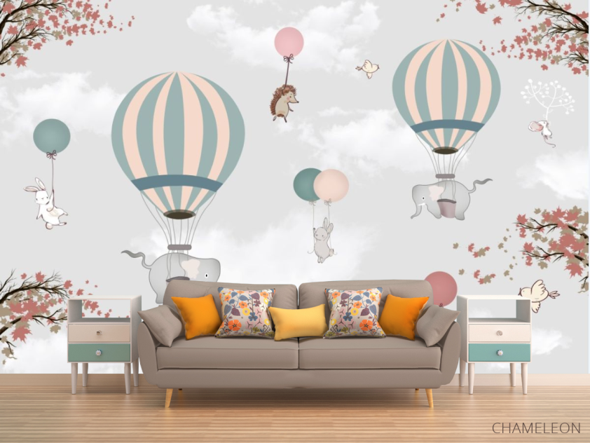 Фотообои животные на воздушных шариках - 1