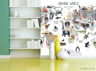 Фотошпалери Карта світу з тваринами - 3