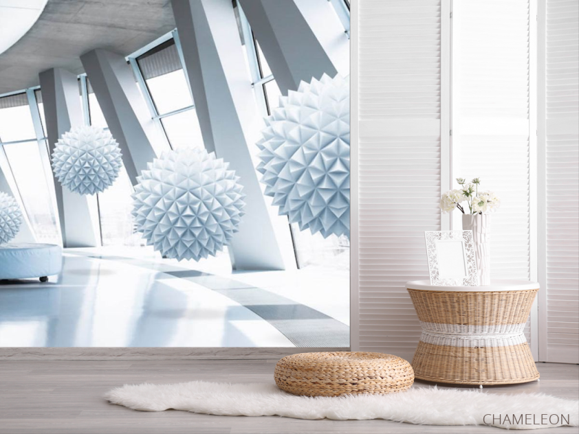 Фотошпалери сфери 3д в кімнаті - 2