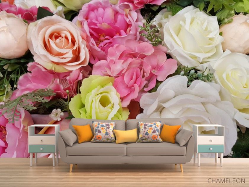 Фотообои цветы из ткани - 1