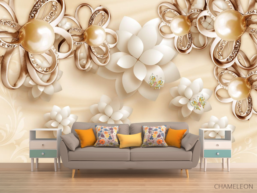 Фотообои Золотые брошки 3д - 1