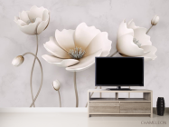 Фотообои Бежевые керамические цветы - 2