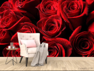 Фотообои Букет роз алого цвета - 4