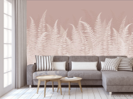 Фотообои Листья папоротника розовые - 3