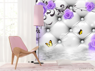 Фотошпалери 3д фіолетові троянди - 4