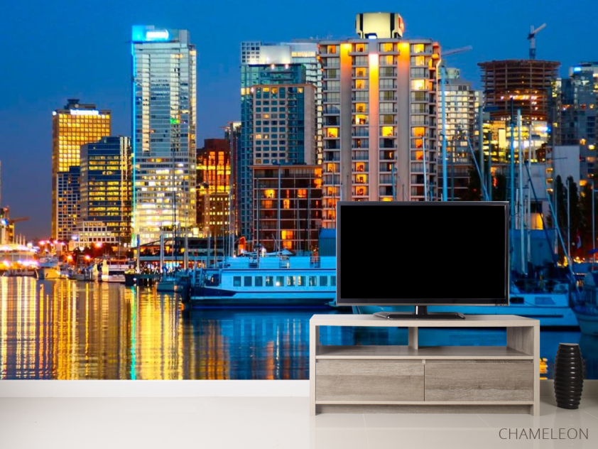 Фотообои Яхты, ночь, дома New York - 2