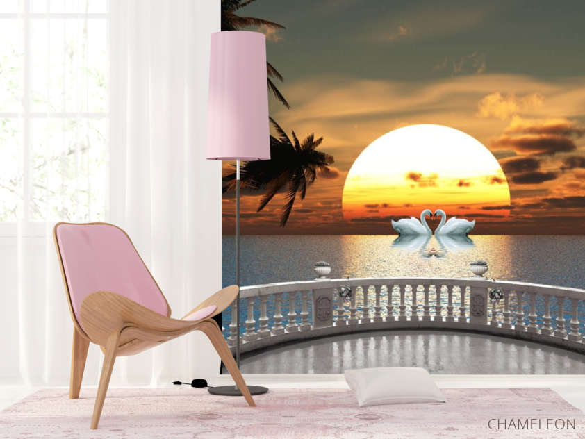 Фотошпалери Захід сонця за вікном - 4