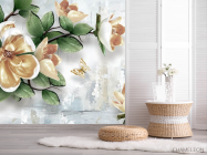 Фотошпалери 3D гілка з квітами - 2