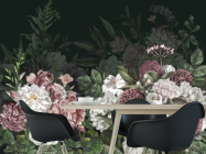 Фотошпалери темні вінтажні квіти - 1