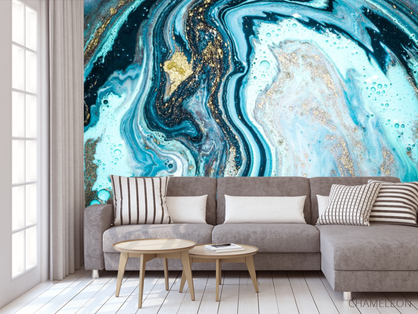 Фотообои Fluid Art голубой - 3