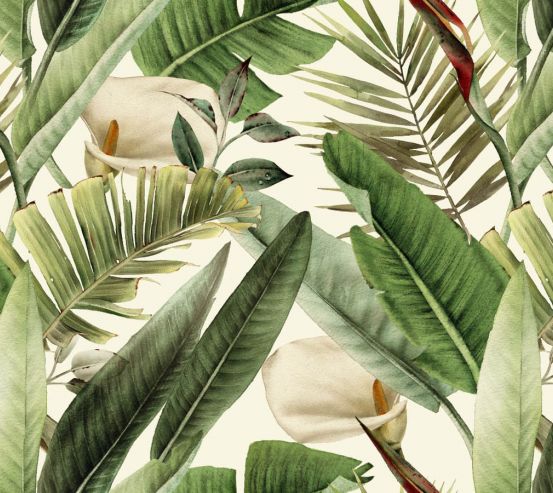 Фотообои Тропические листья и каллы 26441