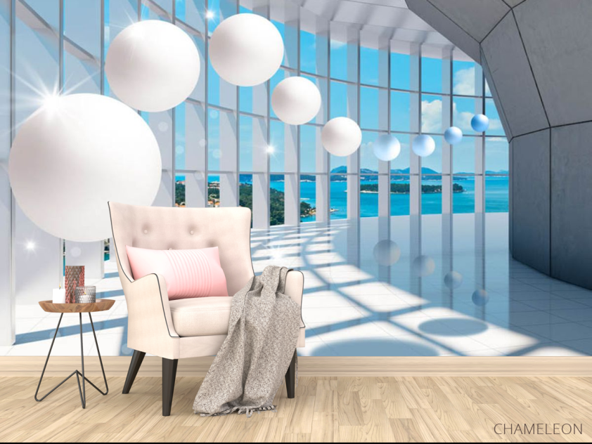 Фотообои Вид на море и шары - 4