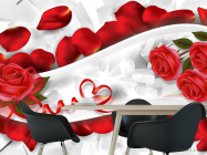 Фотошпалери Червоні троянди зі стрічками - 1