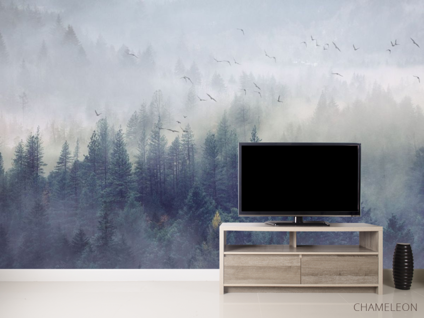 Фотообои лес, туман - 2