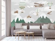 Фотообои детские горы и самолеты - 3