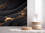 Фотошпалери золоті абстрактні хвилі - 2
