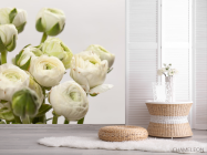 Фотошпалери білі круглі квіти - 2