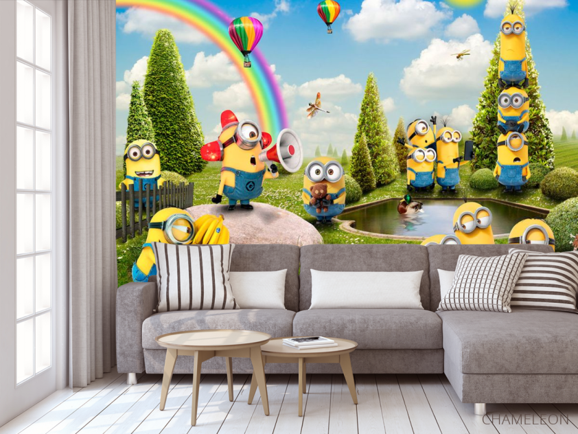 Фотообои Миньоны на лужайке - 3