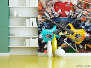 Фотошпалери Графіті стіна з гітарою - 3