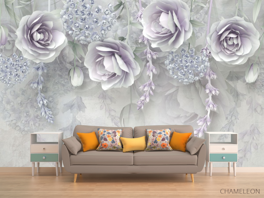 3д фотообои 3д цветы - 1