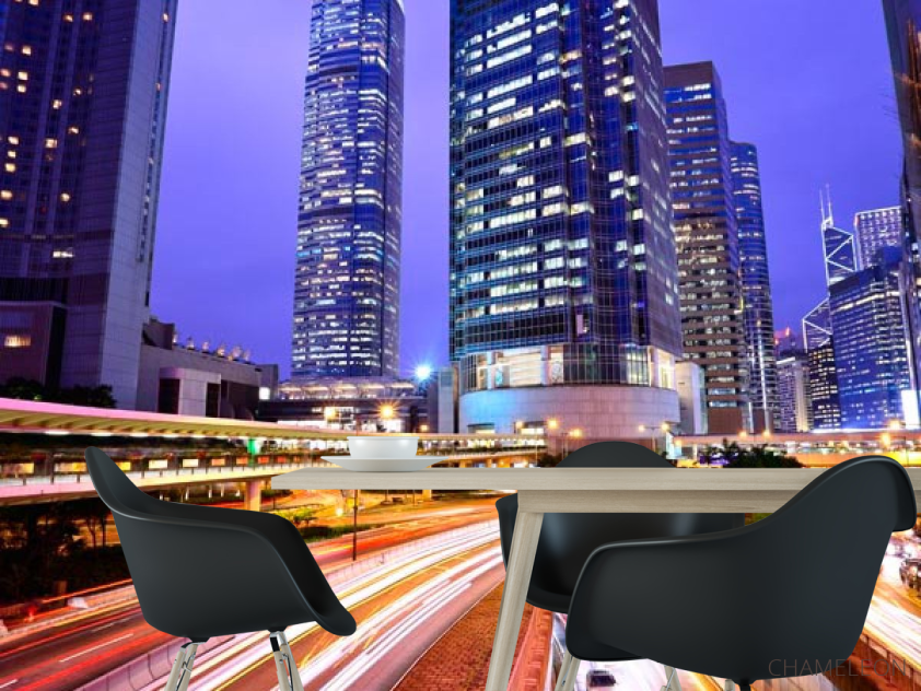 Фотошпалери Ніч, яскраві дороги - 1