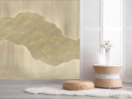 Фотошпалери абстрактні хвилі золоті - 2