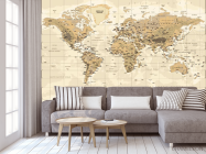 Фотообои Коричневая карта мира - 3