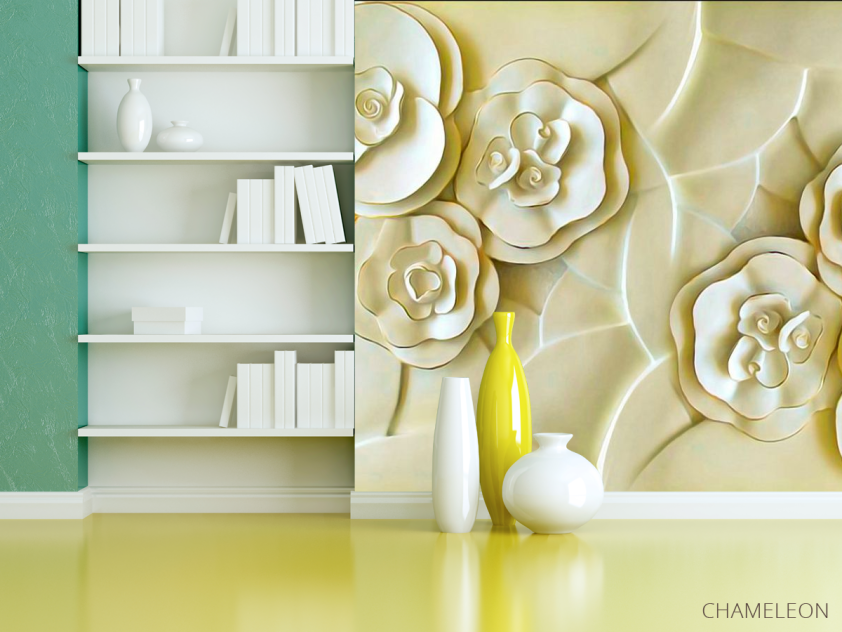 Фотошпалери Керамічні квіти кольору слонової кістки - 3