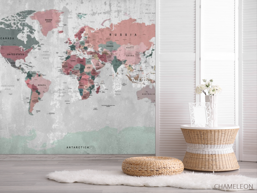 Фотошпалери Карта на бетоні - 2