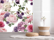 Фотошпалери рожеві і фіолетові квіти малюнок - 2