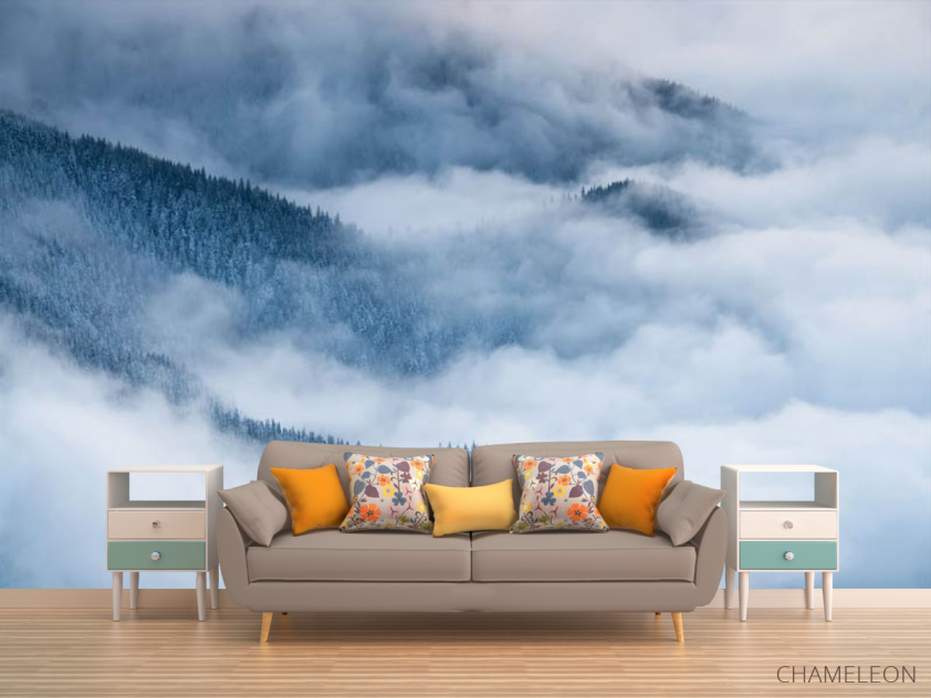 Фотообои Туманные горы и ели - 1