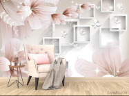 Фотообои  Абстрактные обьемные цветы - 4